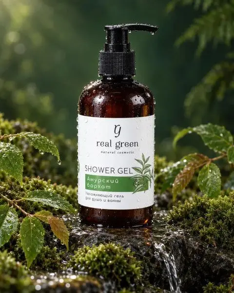 REALGREEN Гель для душа увлажняющий «Амурский бархат», 250 мл