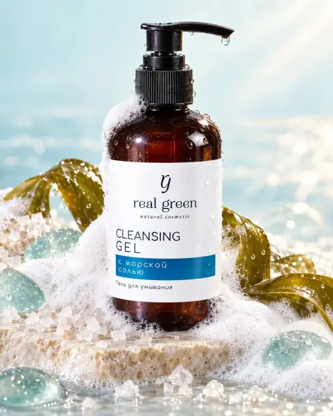 REALGREEN Гель для умывания с морской солью 200мл